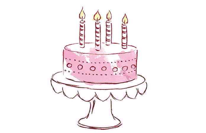 geburtstag-planen-goetz-puppen-kindergeburtstag-graphik Goetz rosa Geburtstagstorte mit vier Kerzen