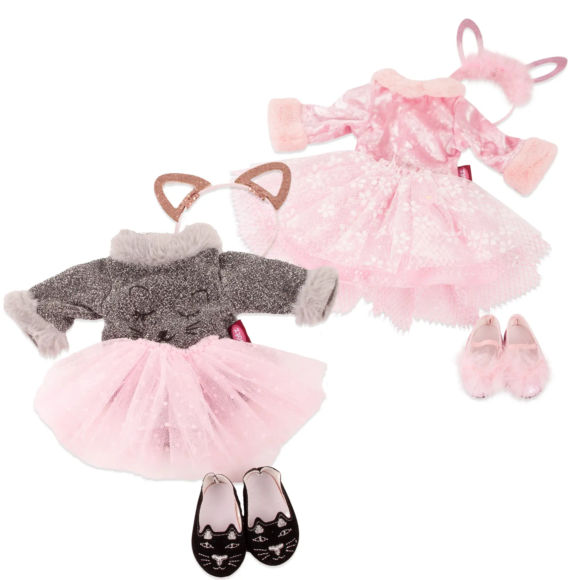 3403602-set-tierisch-schick-bekleidung-goetz set-tierisch-schick-bekleidung-goetz-glitzer-ballerinas-set-haarreifen-tuellrock-pannesamt