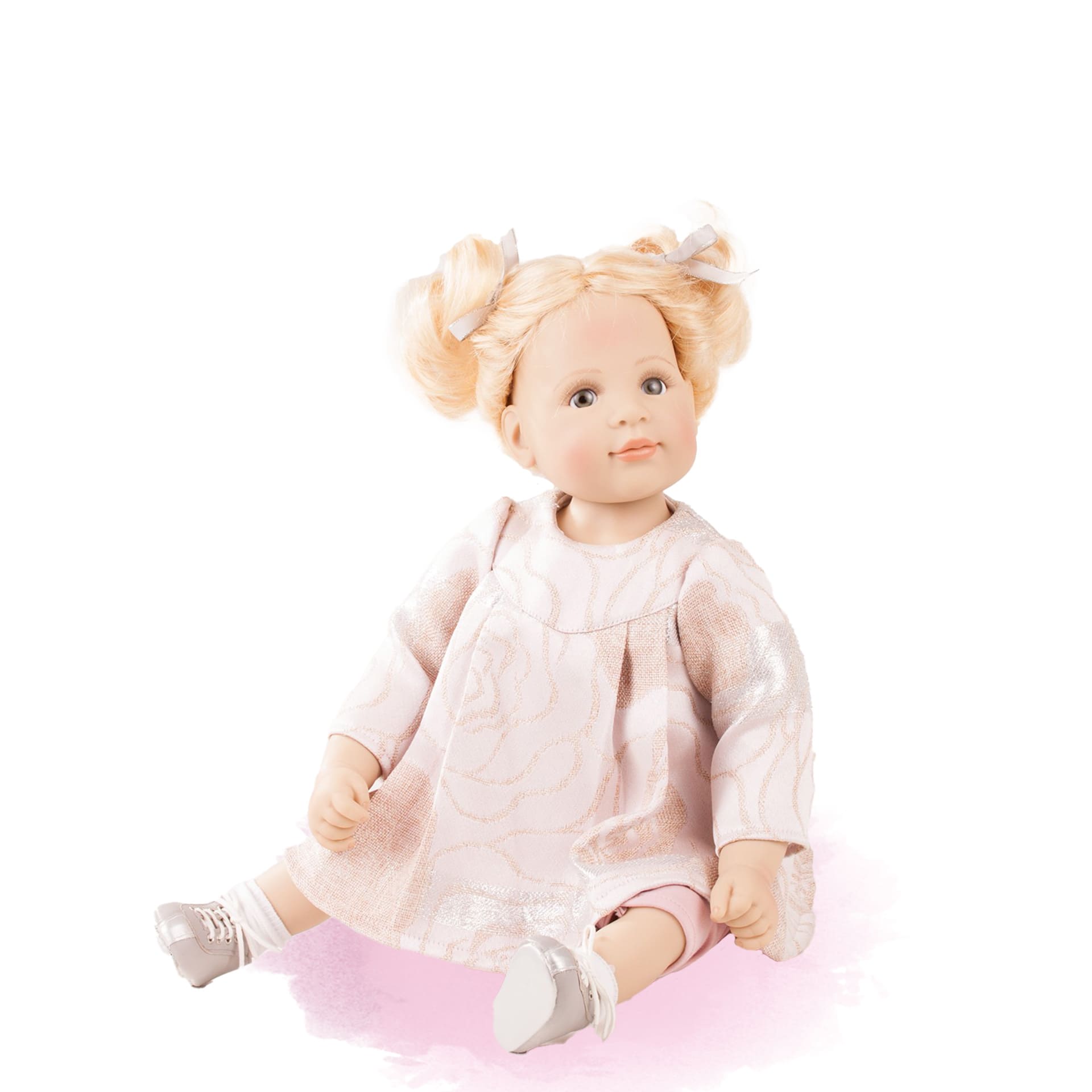 1703725-rosa-klemm-kuenstlerpuppe-goetz -rosa-klemm-kuenstlerpuppe-goetz--echthaar-kleid-spangenschuhe-blond-glasaugen