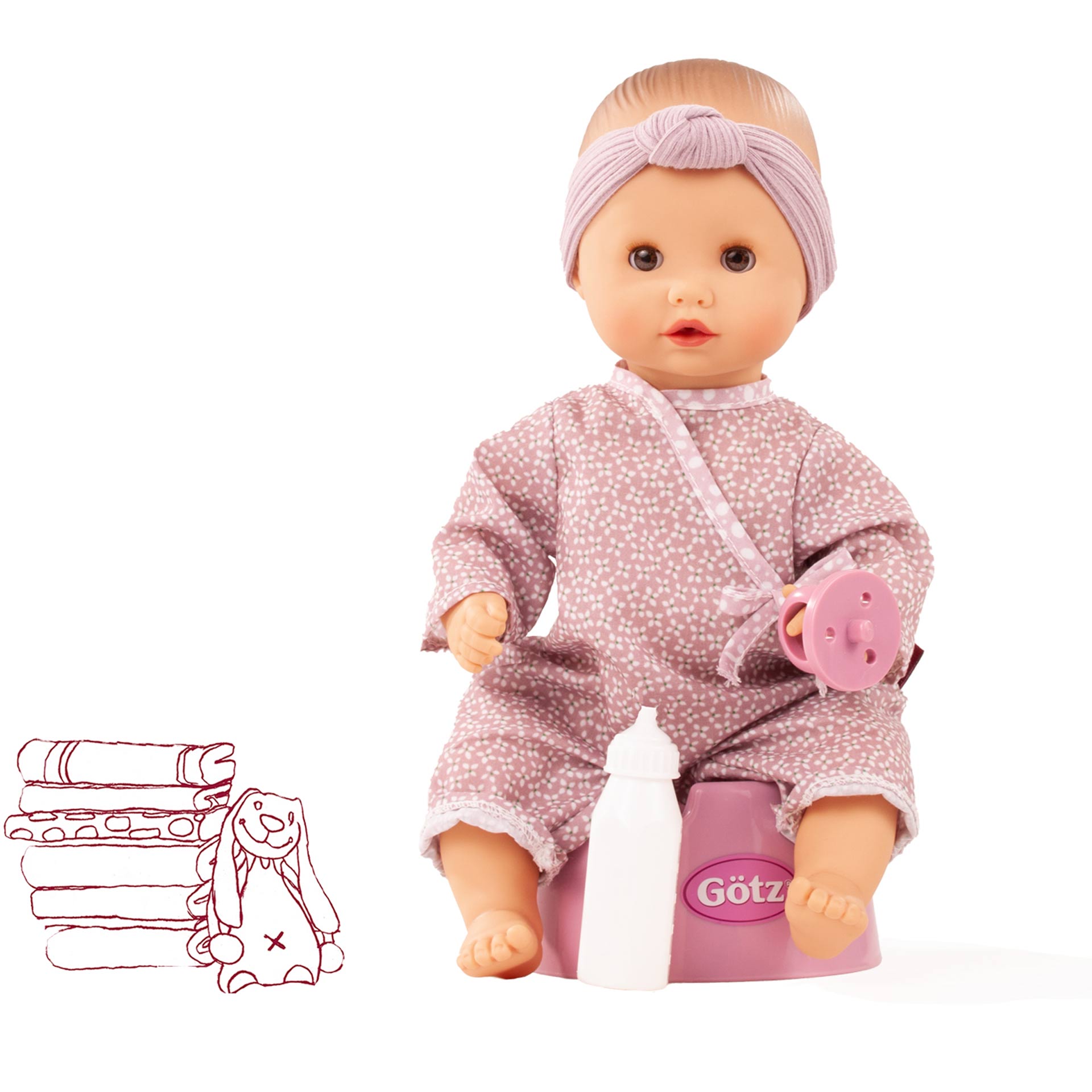 2253146-sleepy-aquini-maedchen-soft-mood-babypuppe-goetz sleepy-aquini-maedchen-soft-mood-babypuppe-sommeranzug-toepfchen-schnuller-flaeschchen-stirnband-goetz