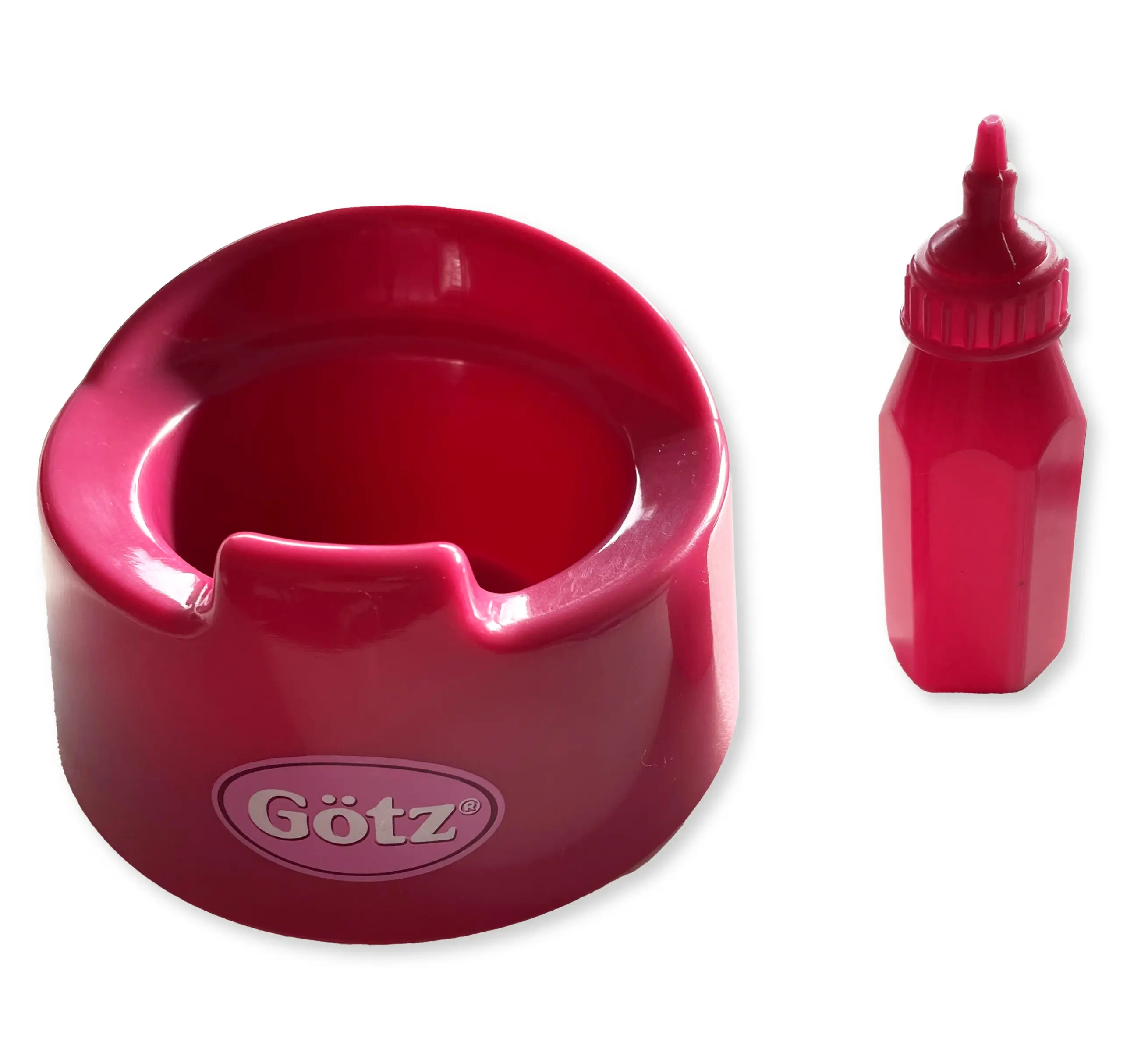 Basicset für Badepuppen Gr. 30-33 cm in Brombeerfarben bestehend aus einem Toepfchen und einer Aquini-Trinkflasche von Goetz