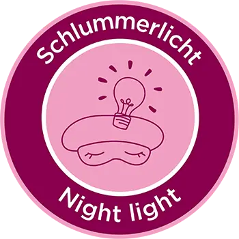 Die Schlummerlicht-Funktion in der Puppe erzeugt sanftes Licht für eine entspannte Einschlafumgebung. Schlummerlicht