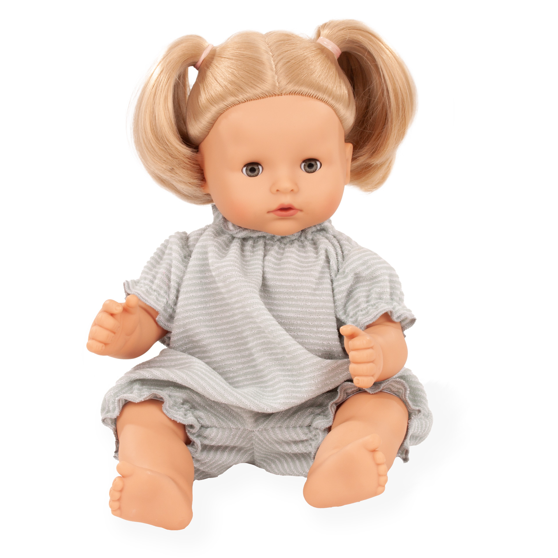 Anzug Gr. 42 cm Streifenballon Sommerstrampler in Lindgruen geringeltem Frottee von Goetz