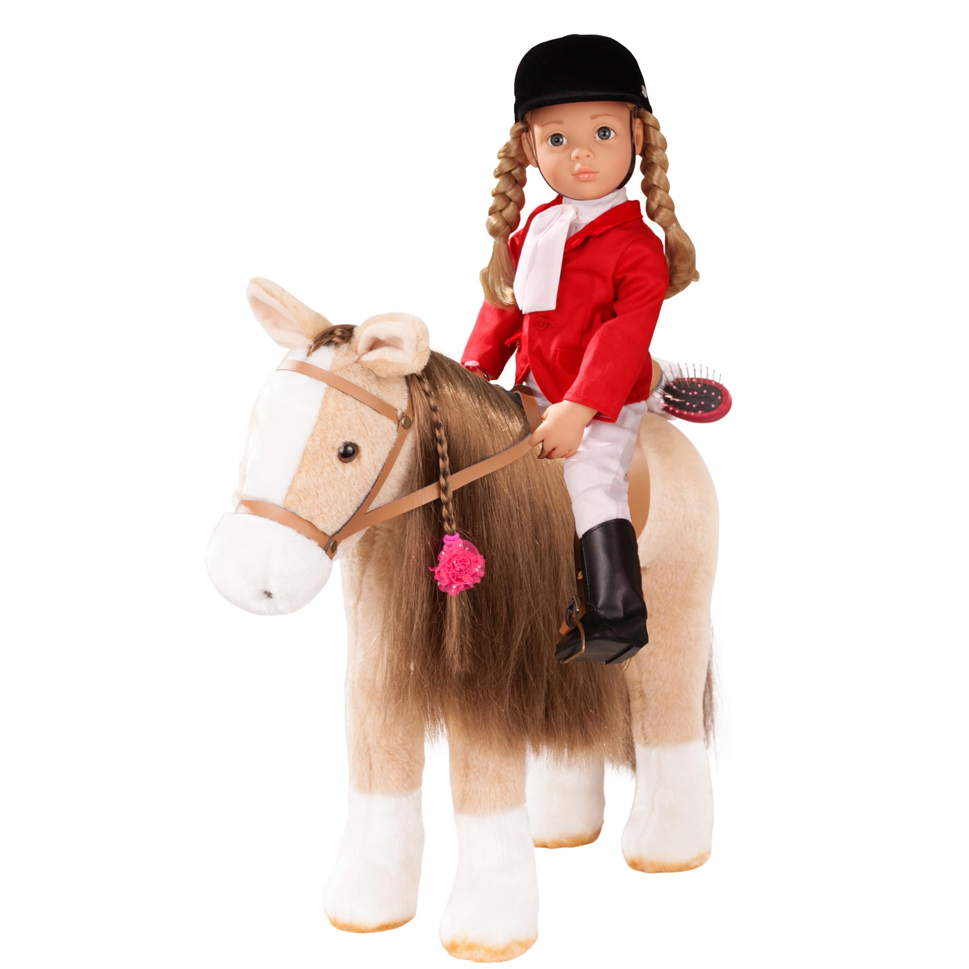 3403088-kaemmpferd-sparky-goetz kaemmpferd-sparky-goetz-plueschpferd-reiten-zaumzeug-sattel-buerste-picknickdecke-reiterin-anna-ausreiten-emo