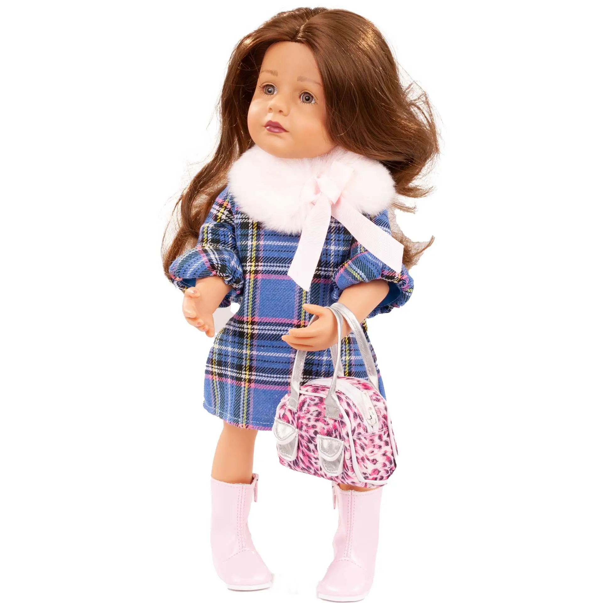 kombi-blue-check-bekleidung-kleid-kragen-stiefel-tasche-goetz