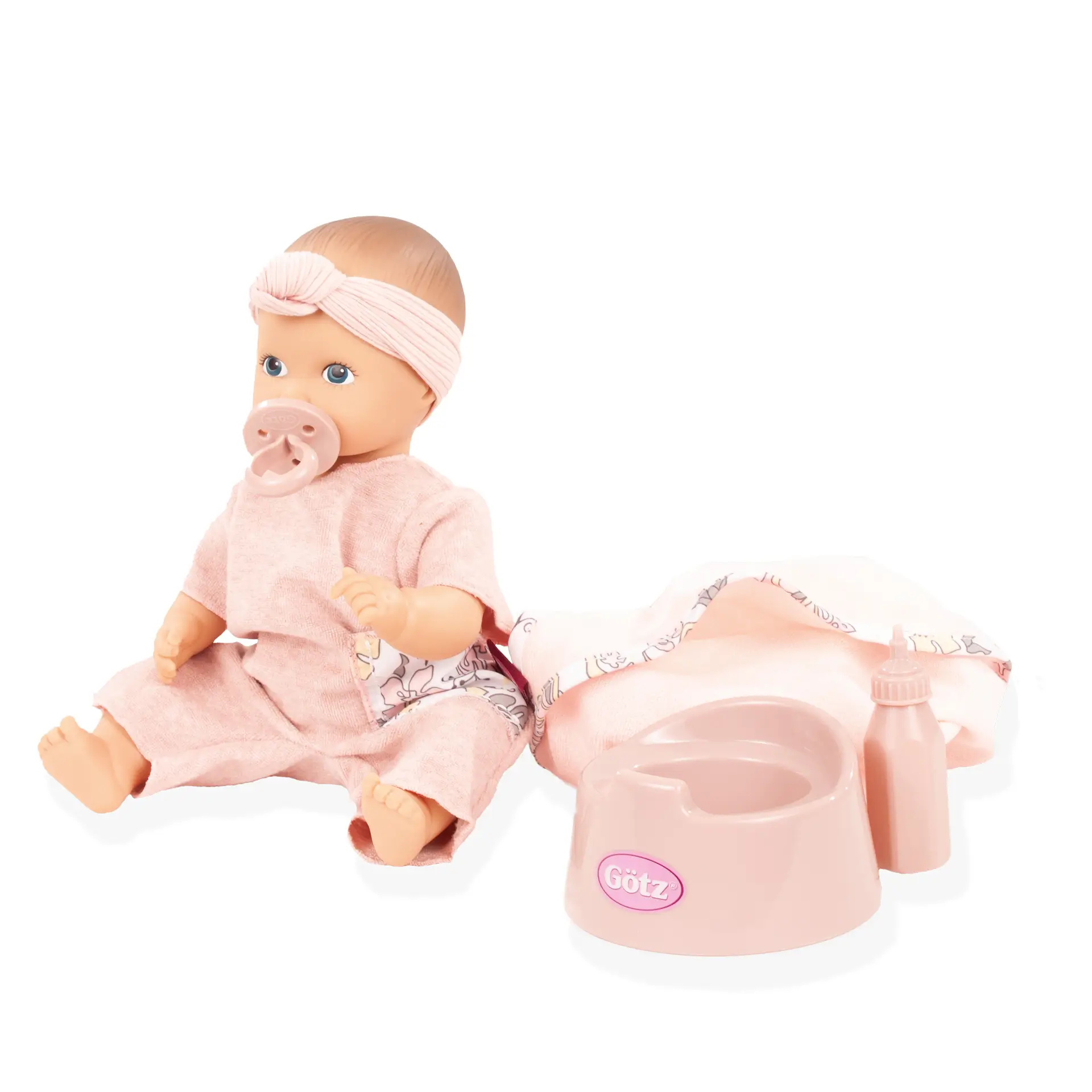 aquini-schmetterling-badebaby-goetz-toepfchen-kapuzentuch-trinkflasche-schnuller-frotteeanzug-topf-haarband