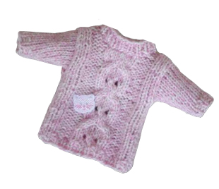 rosa gestrickter Zopfpullover