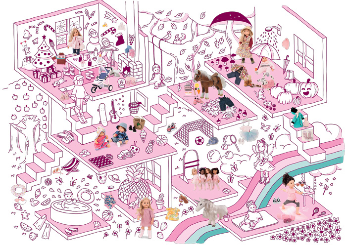 Goetz Wimmelbild mit unterschiedlichen Jahreszeiten