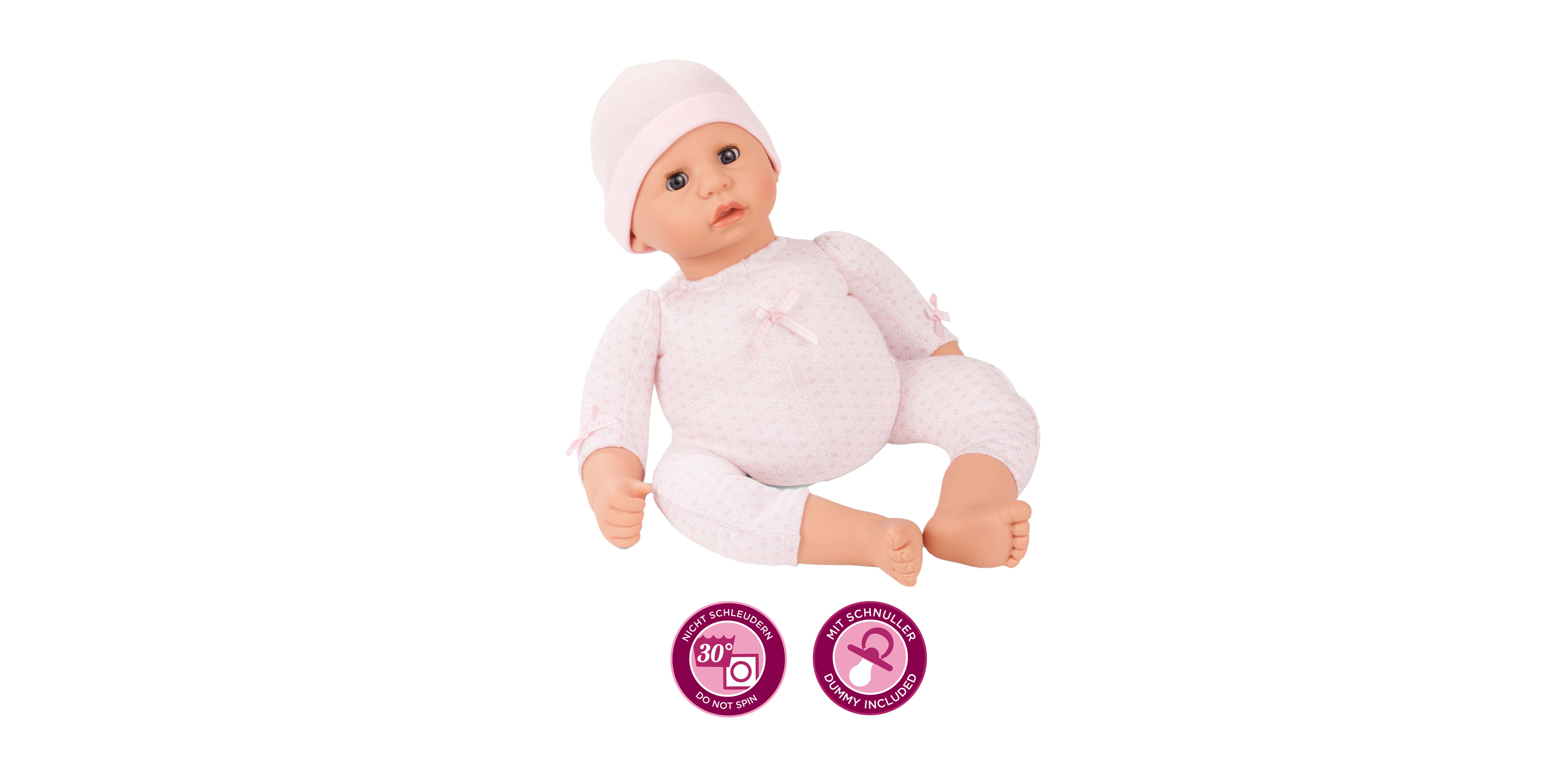 Cookie To Dress Babypuppe Goetz 48 cm große Babypuppe mit Schlafaugen und Weichkörper mit Vinylarmen und -beinen