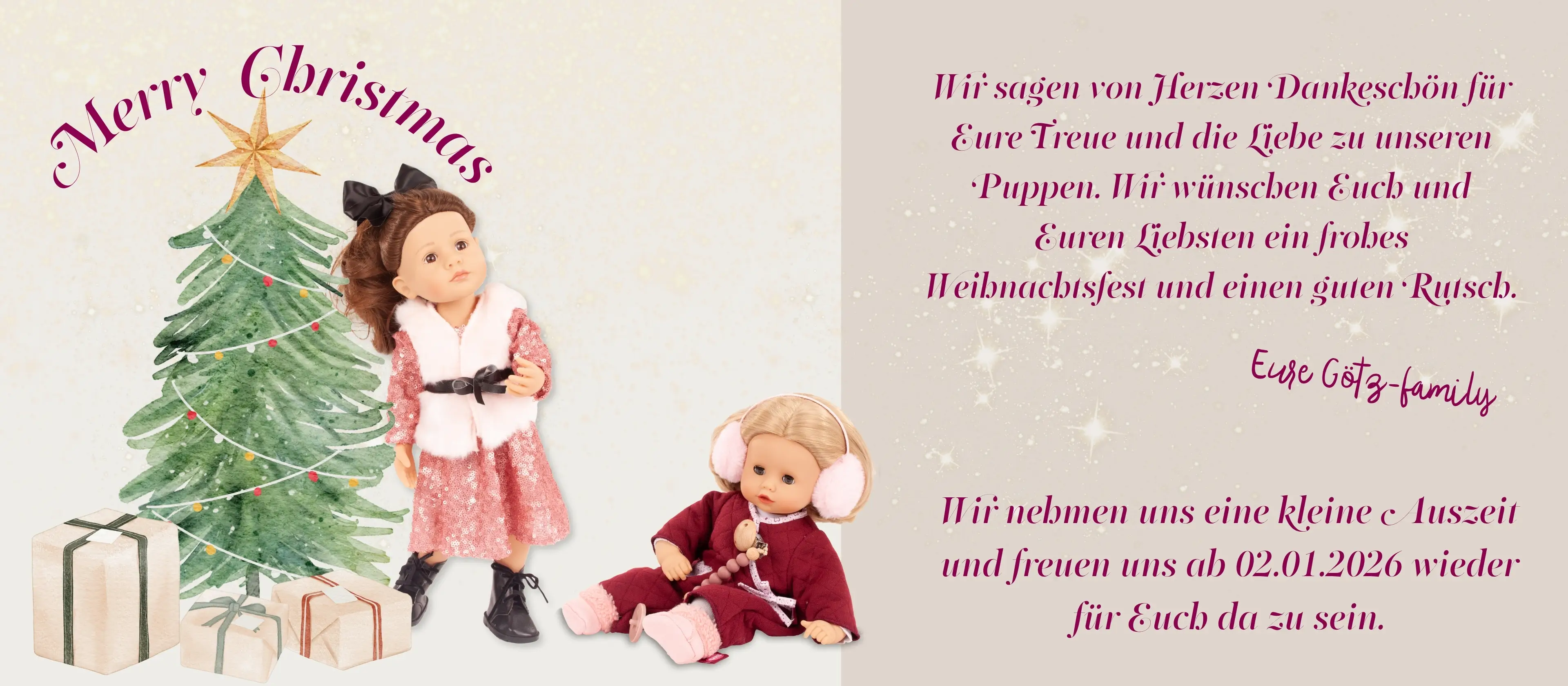 Danksagung an unsere Kunden und Urlaubshinweis vom 24.-02.01.26 bei Goetz