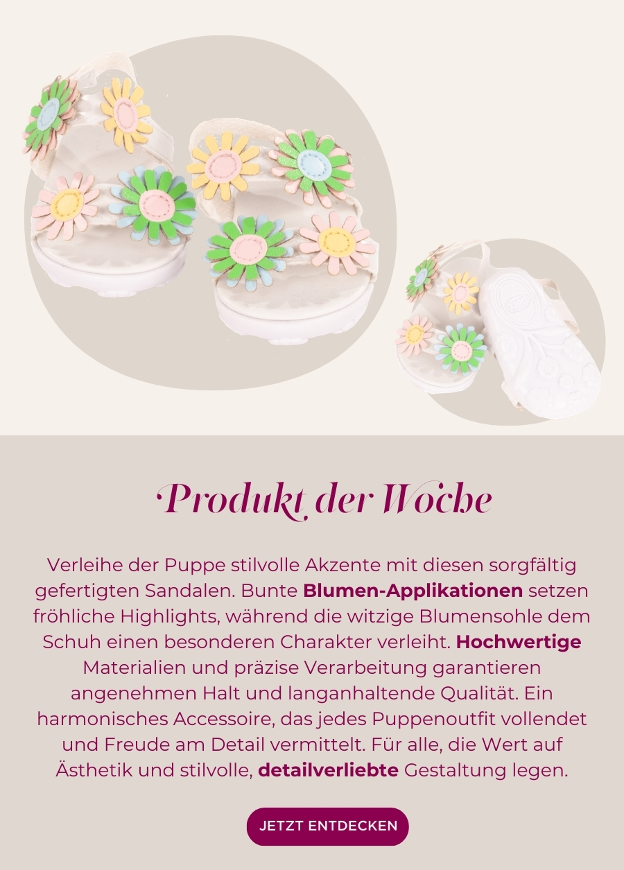 Sandalen mit Blumenapplikation Gr. 45-50 cm und 42 cm von Goetz