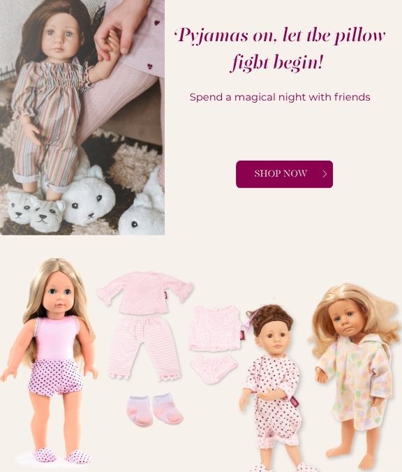 Alles für die Pyjama-Party für die Stehpuppen von Goetz