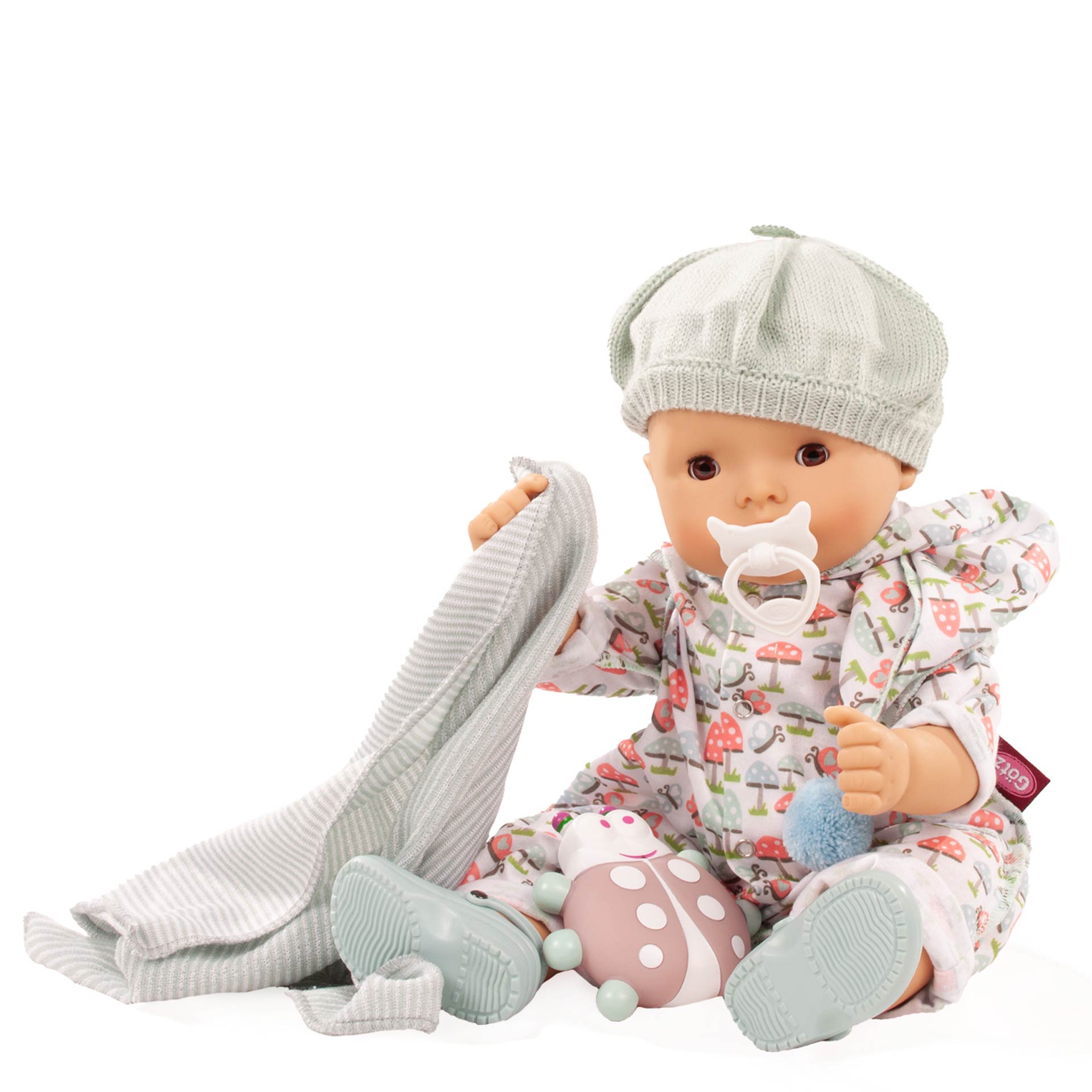 2318048-maxy-aquini-glueckspilz-babypuppe-goetz maxy-aquini-glueckspilz-babypuppe-kapuzenanzug-badesandalen-muetze-badetuch-schnuller-wasserspritztier-goetz