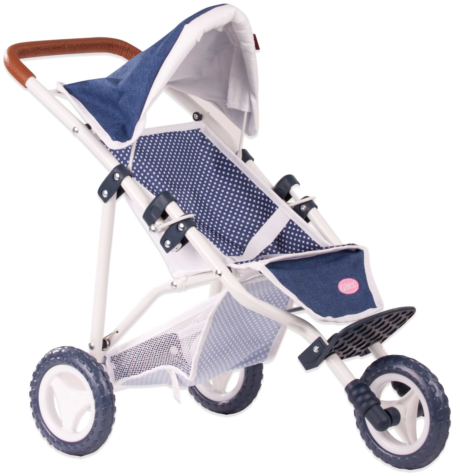 3403081-3-rad-puppen-buggy-denim-puppenwagen-goetz 3-grad-puppen-buggy-denim-puppenwagen-softgriff-aufbewahrungskorb-sonnenschutz-goetz