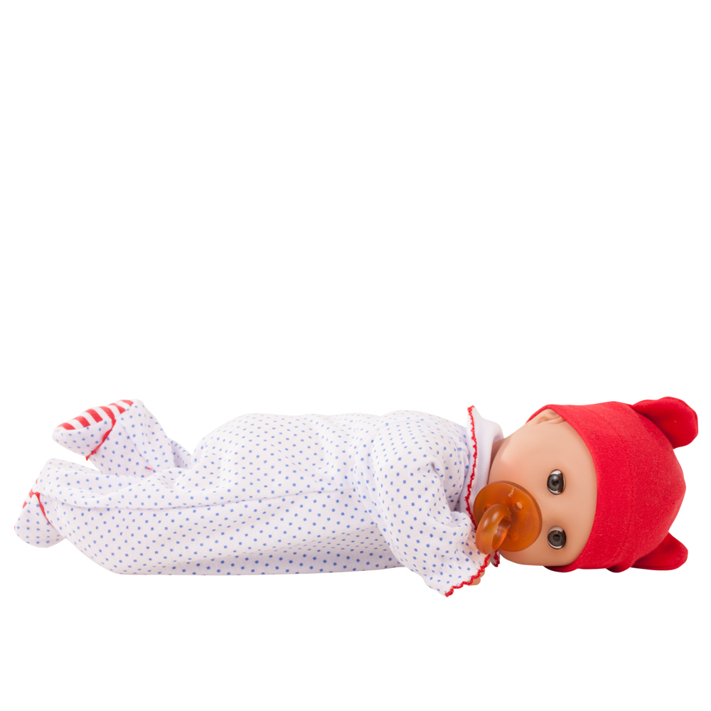 1820529-muffin-junge-babypuppe-goetz muffin-junge-babypuppe-goetz-liegend-rote-muetze-schnuller-schlafaugen-strampler