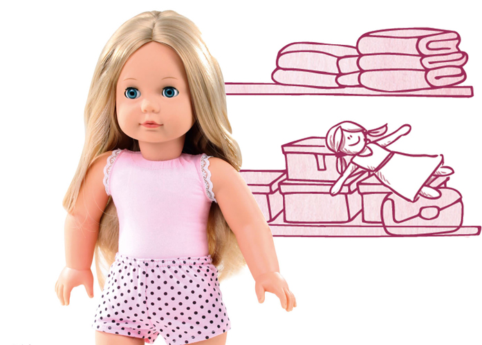 Götz Stehpuppe Girl to dress Jessica