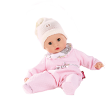 Babypuppe 33 cm groß mit Schlafaugen Strampler und Muetze