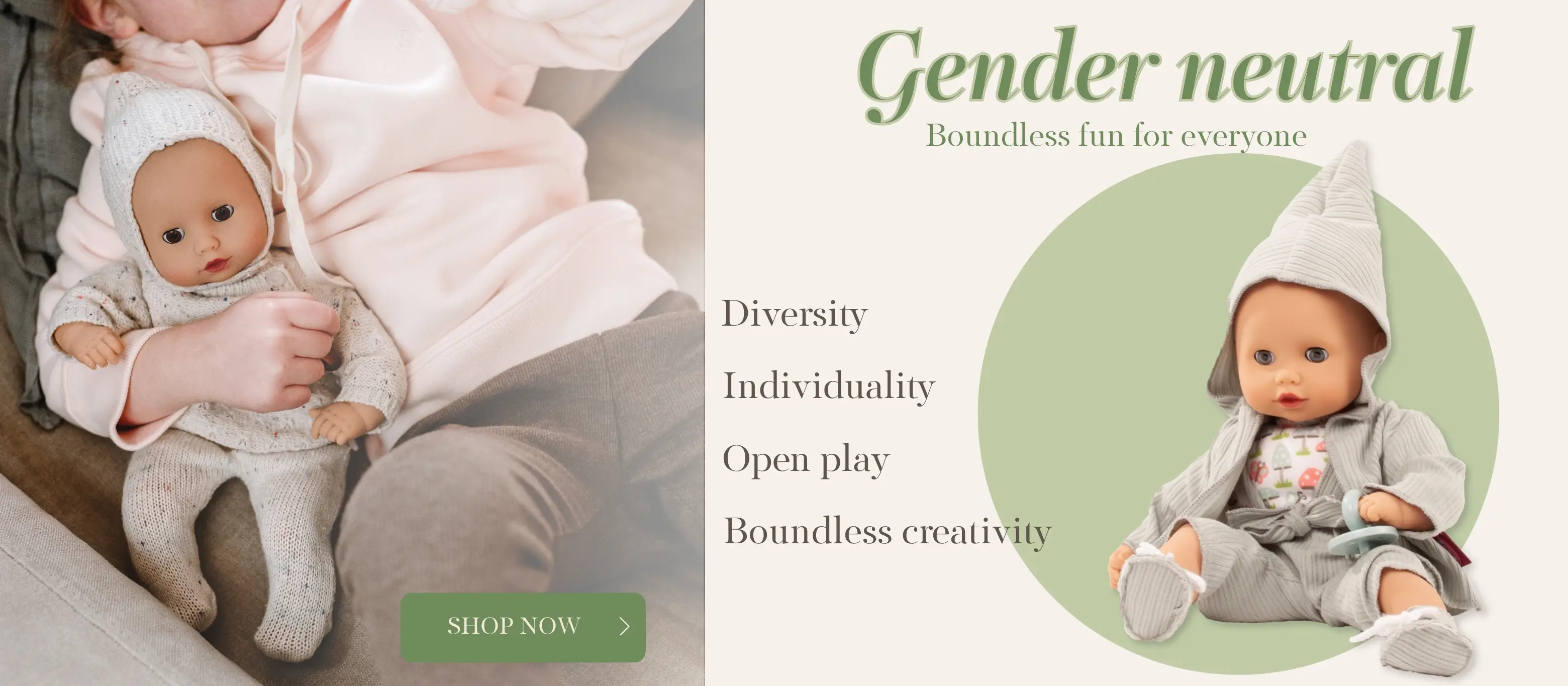 Genderneutrale Bekleidung und Puppen von Goetz