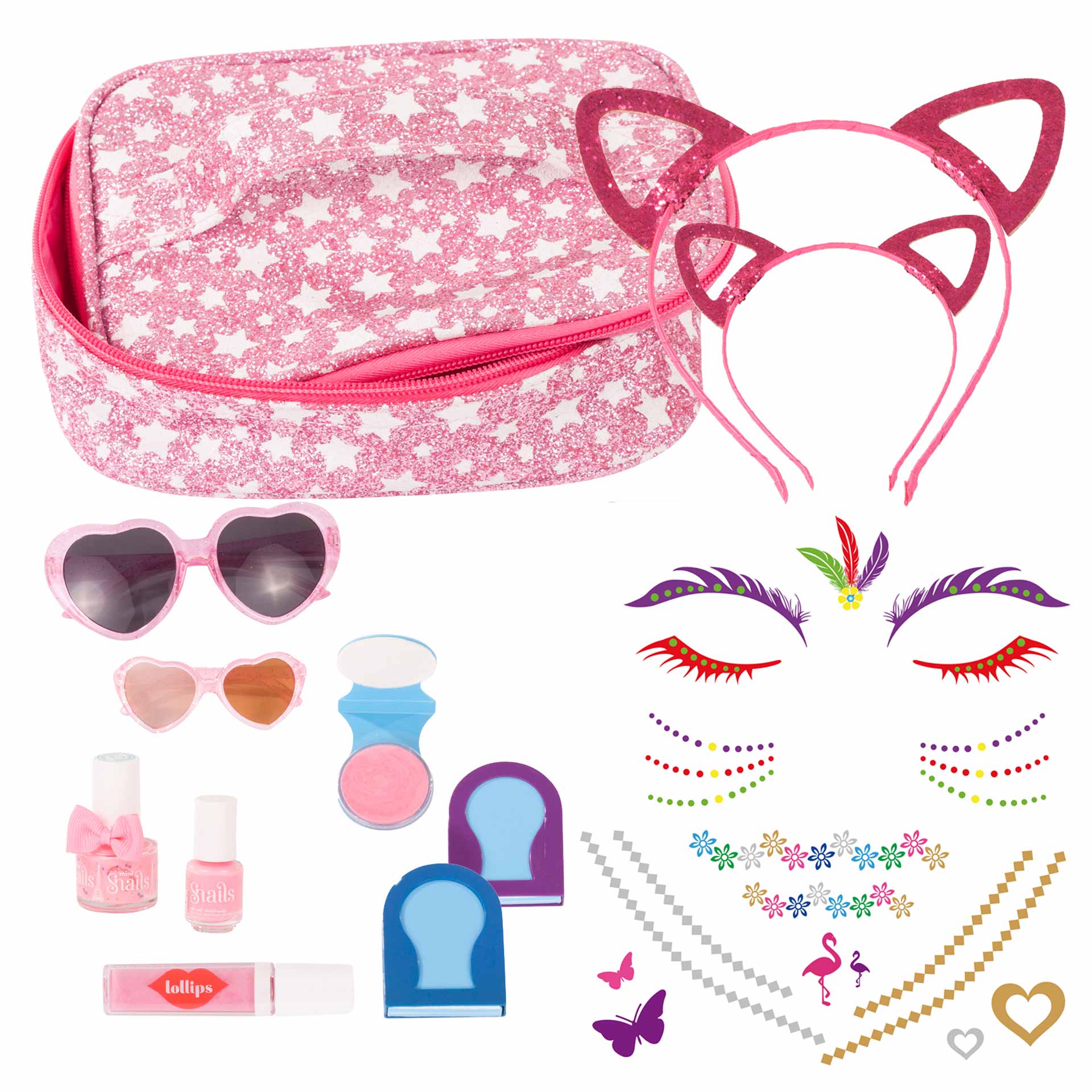 3403049-mini-me-x-snails-goetz-stylingset-komplett mini-me-x-snails-goetz-stylingset-schminkset-haarreifen-sonnenbrillen-nagellack-lidschatten-lipgloss-tattoos-schminktasche-tasche-goetz