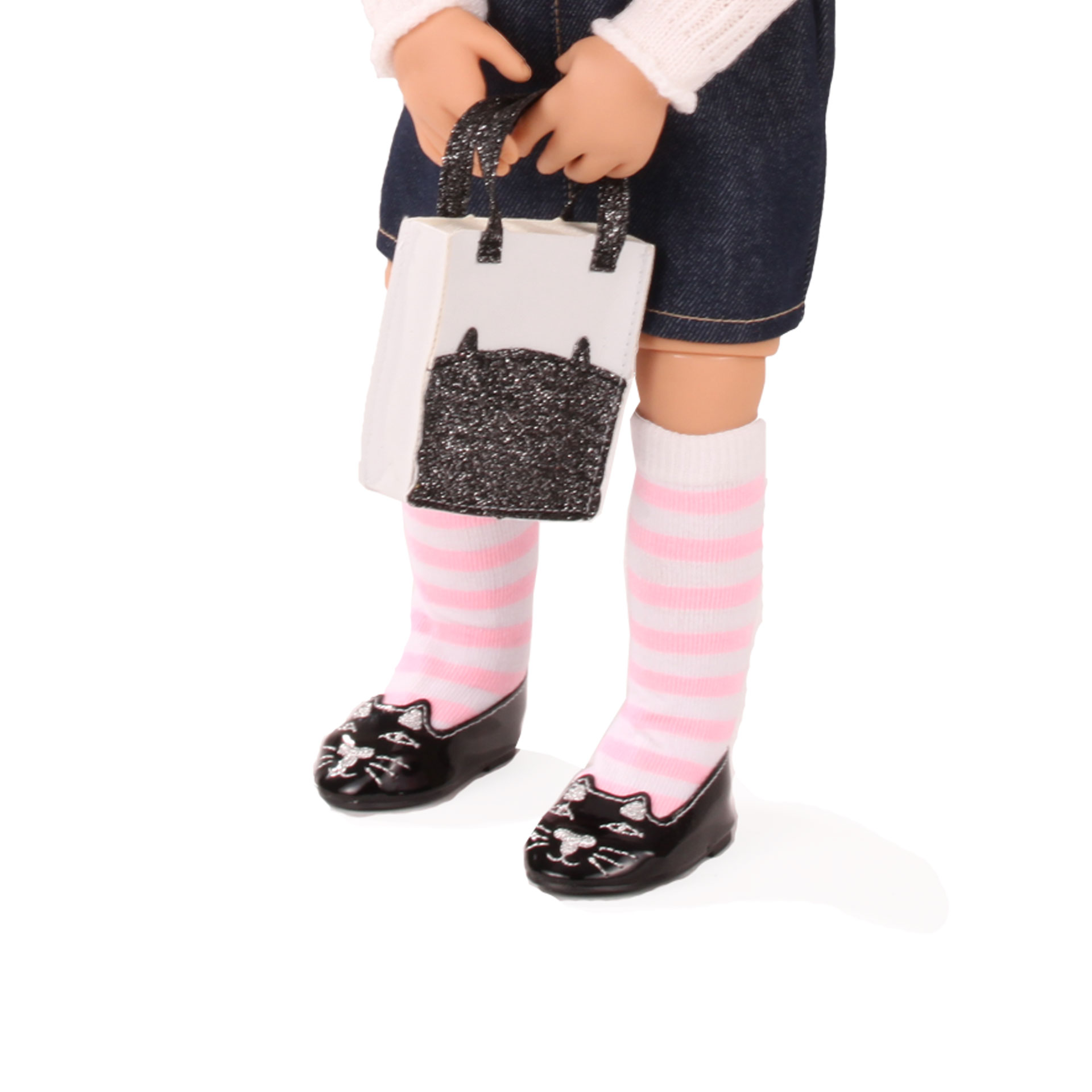 3403053-set-catbox-zubehoer-goetz-emo set-catbox-zubehoer-goetz-emo-struempfe-ballerinas-tasche-katzenmotiv