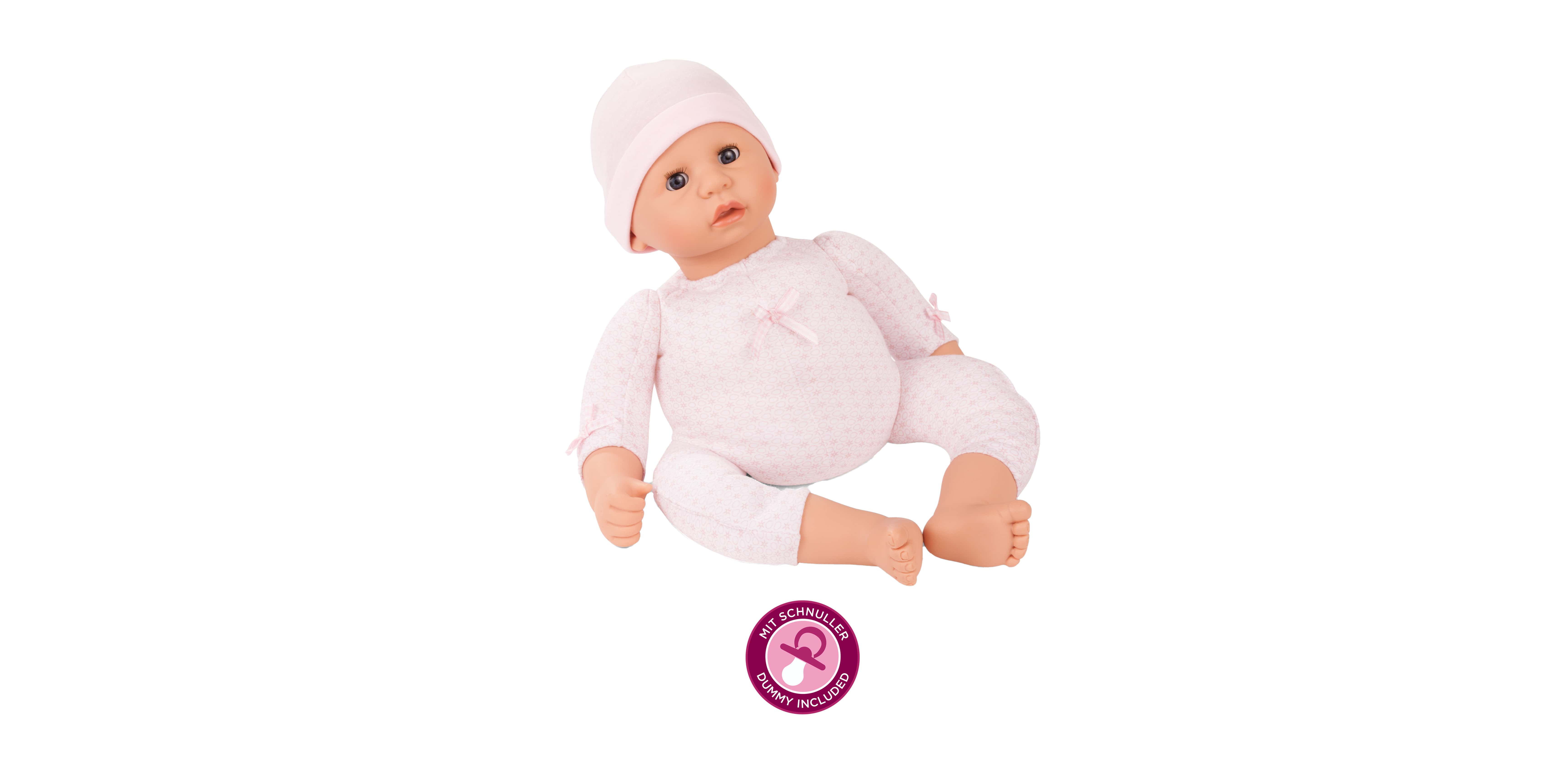 Cookie Care Babypuppe Goetz 48 cm große Babypuppe mit Schlafaugen und Weichkörper mit Vinylarmen und -beinen