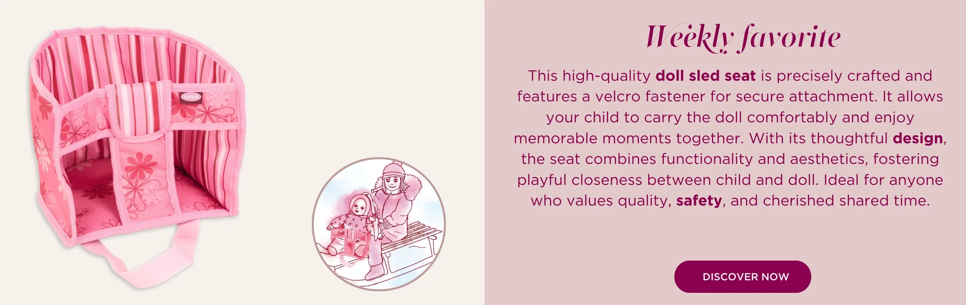 Schlittensitz fuer Stehpuppen und Babypuppen von Goetz