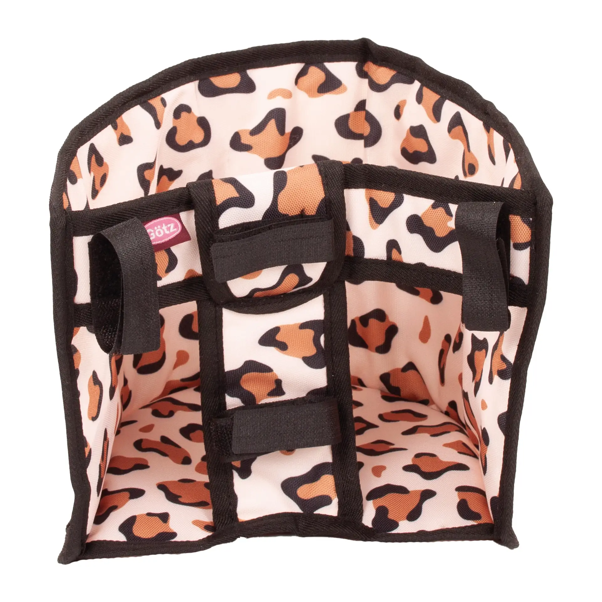 Fahrradsitz und Rollersitz Klein Tiger im Tiegermuster mit Klettverschluß in schwarz mit beigem Muster von Goetz
