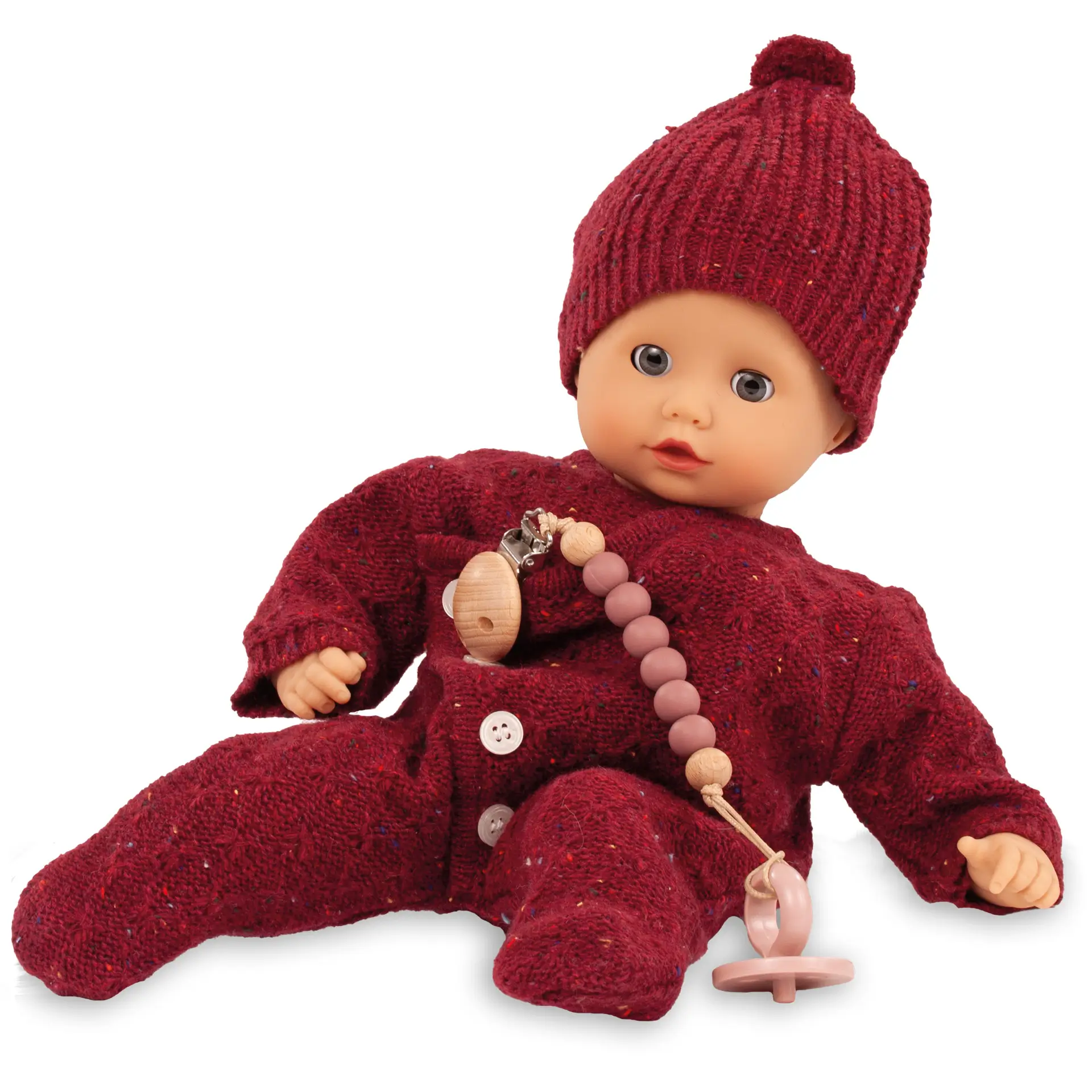 2520567-muffin-jubilee-babypuppe-goetz muffin-jubilee-babypuppe-goetz-strickanzug-schnuller-muetze-schnullerkette-overall-strick-jubilaeumsedition