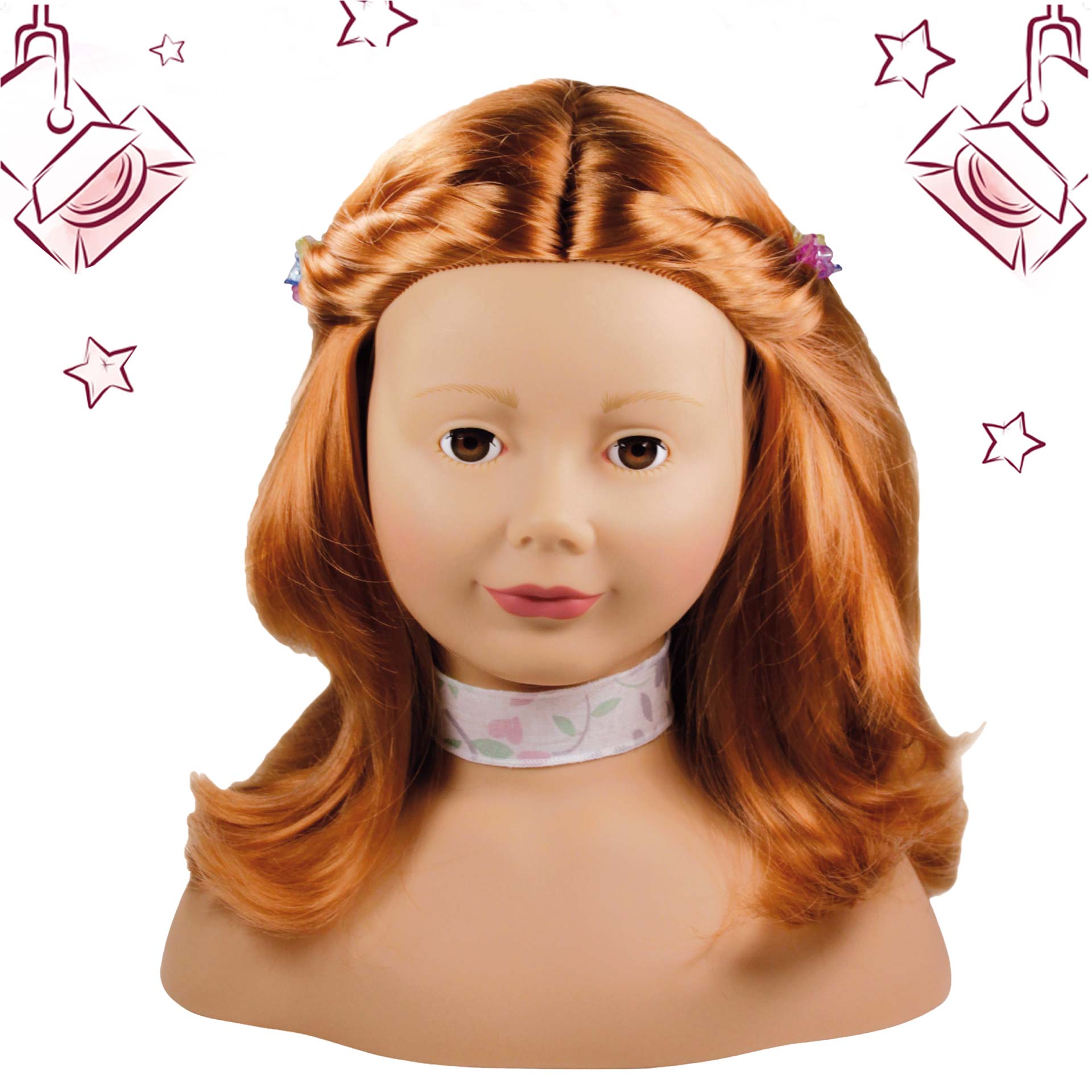 Götz Puppen 1192054 Frisierkopf Haarwerk rot 